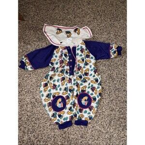 Vintage Hedgehog Romper One Piece 12-36m Rare Colorblock Germany Retro Woodland